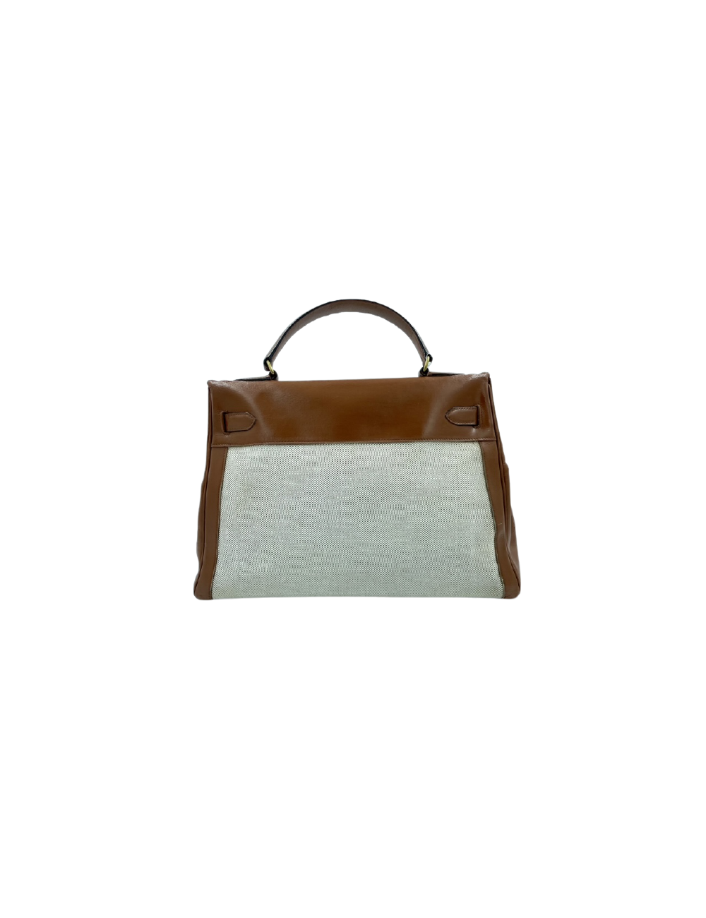 Kelly 32 HERMES toile et cuir beige Vintage 