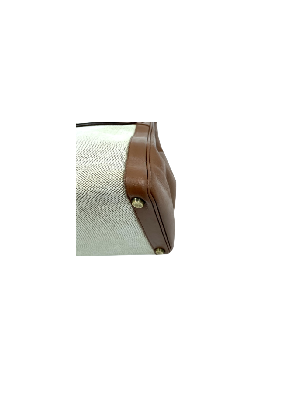 Kelly 32 HERMES toile et cuir beige Vintage 