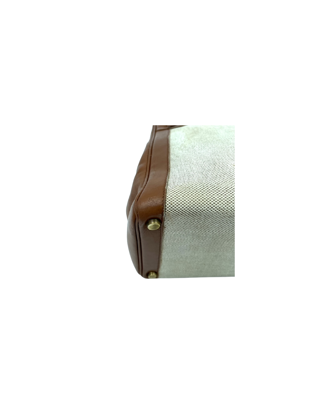 Kelly 32 HERMES toile et cuir beige Vintage 