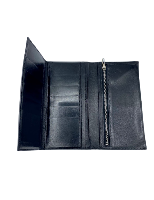 Portefeuille HERMES  cuir box noir