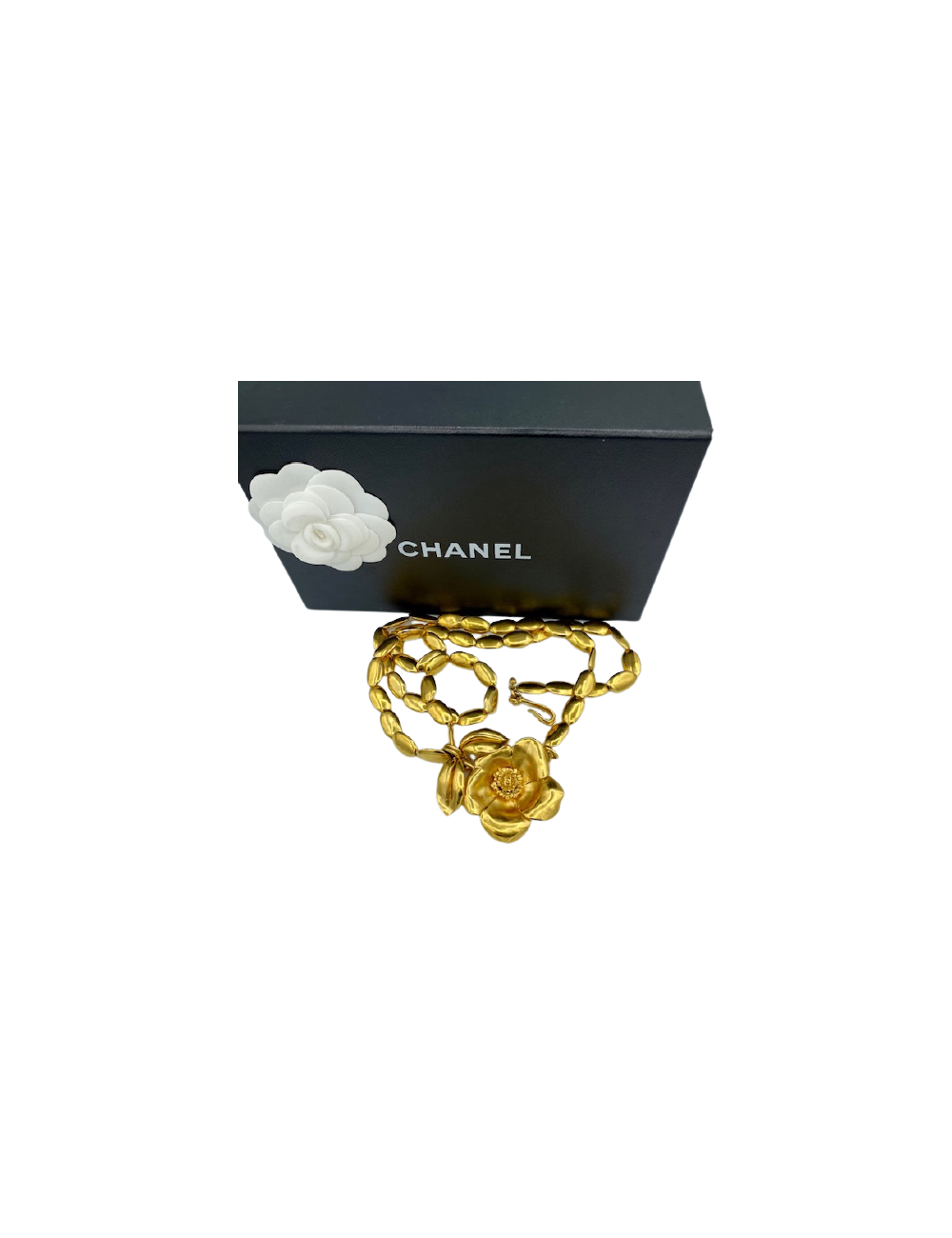 Sautoir CHANEL grains dorés 