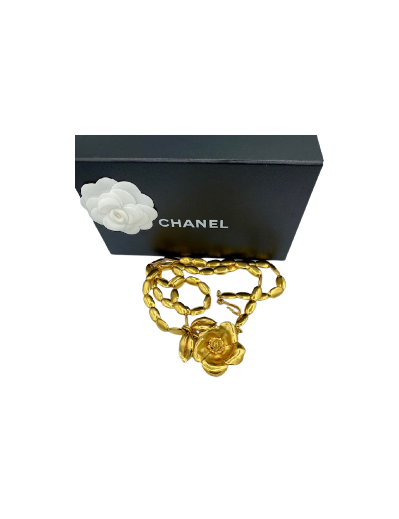 Sautoir CHANEL grains dorés 