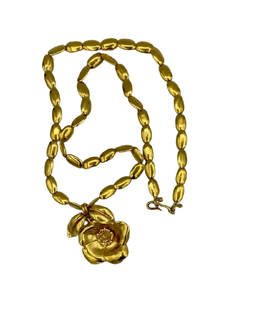 Sautoir CHANEL grains dorés 