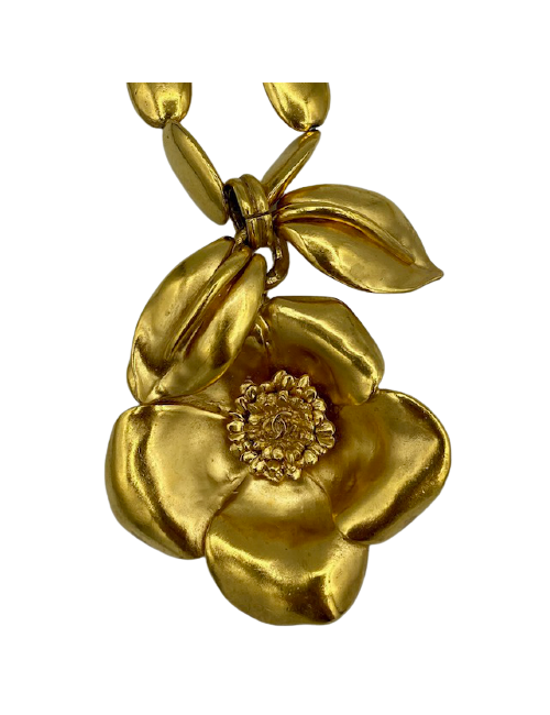 Sautoir CHANEL grains dorés 