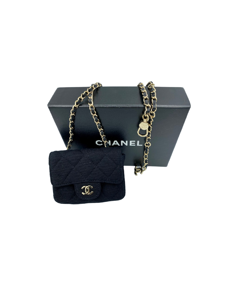 Ceinture sac charms CHANEL cuir et métal doré