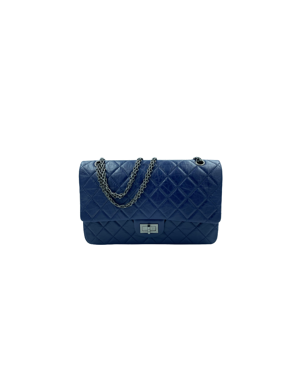 2.55 Bleu CHANEL cuir froisé