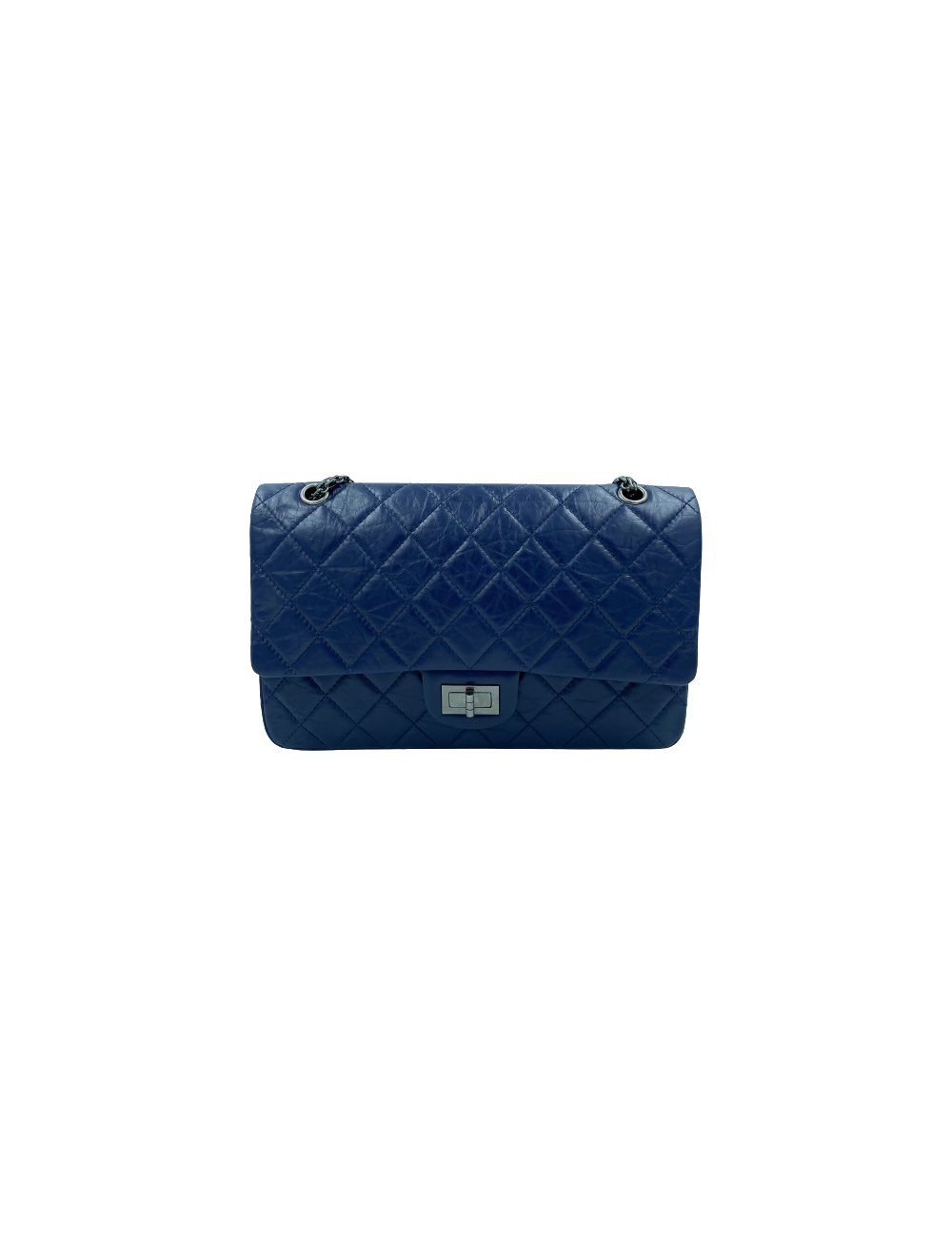 2.55 Bleu CHANEL cuir froisé