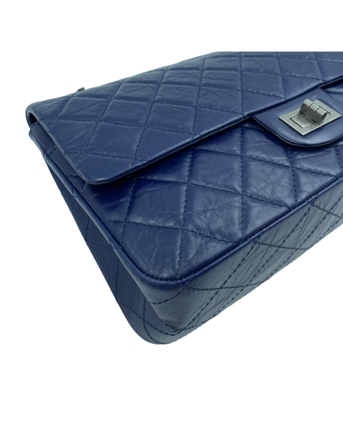 2.55 Bleu CHANEL cuir froisé