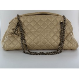 CHANEL "Bowling" Golden leather bag