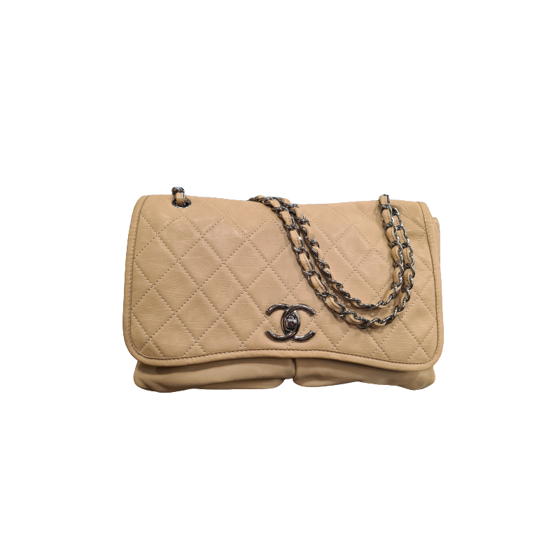 CHANEL Large Soft Beige Shoulder Bag - Occasion Certified Authentic