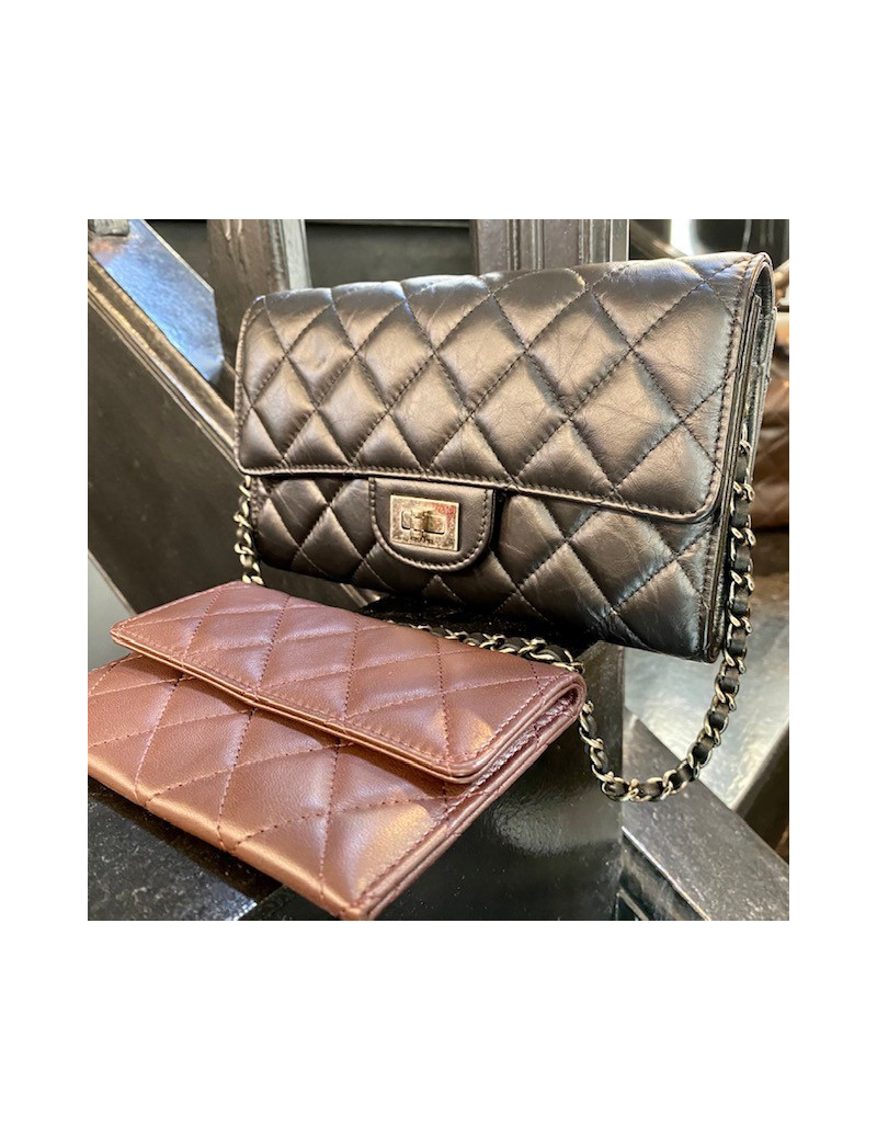 CHANEL Pochette 255 noir et porte-monnaie