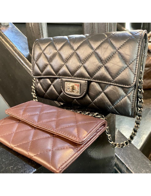 CHANEL Pochette 255 noir et porte-monnaie