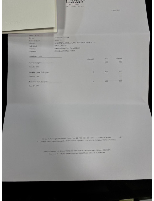 Montre CARTIER Tank française acier 