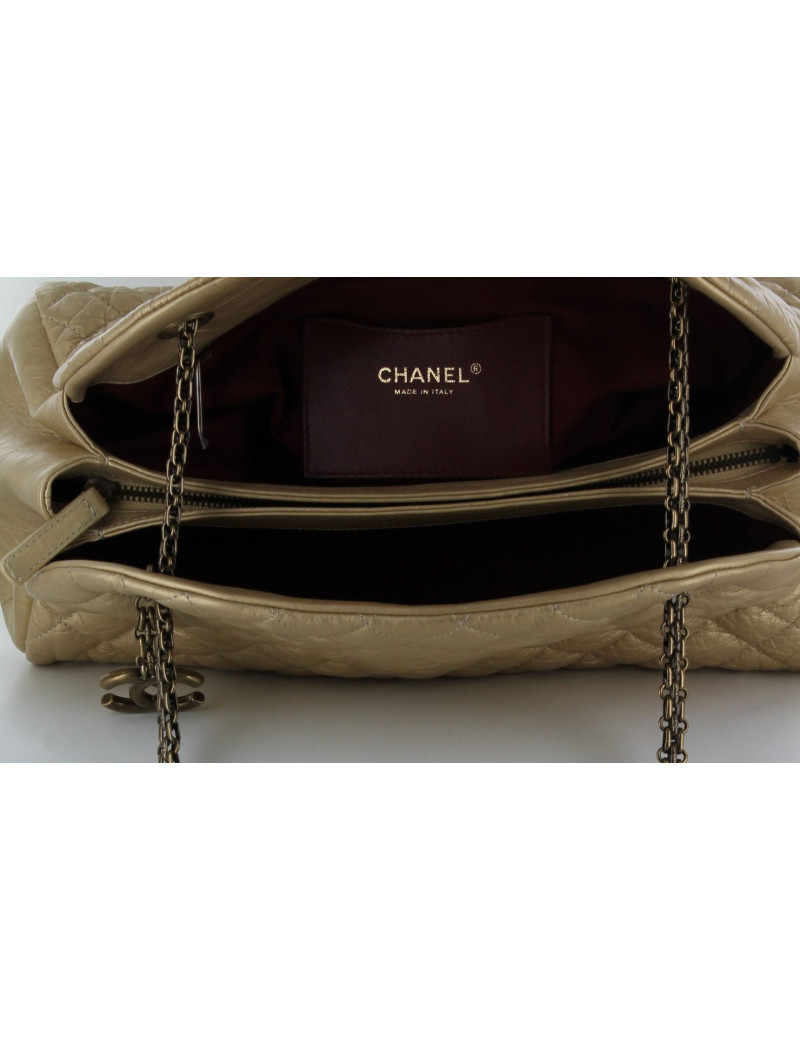 sac CHANEL cuir or