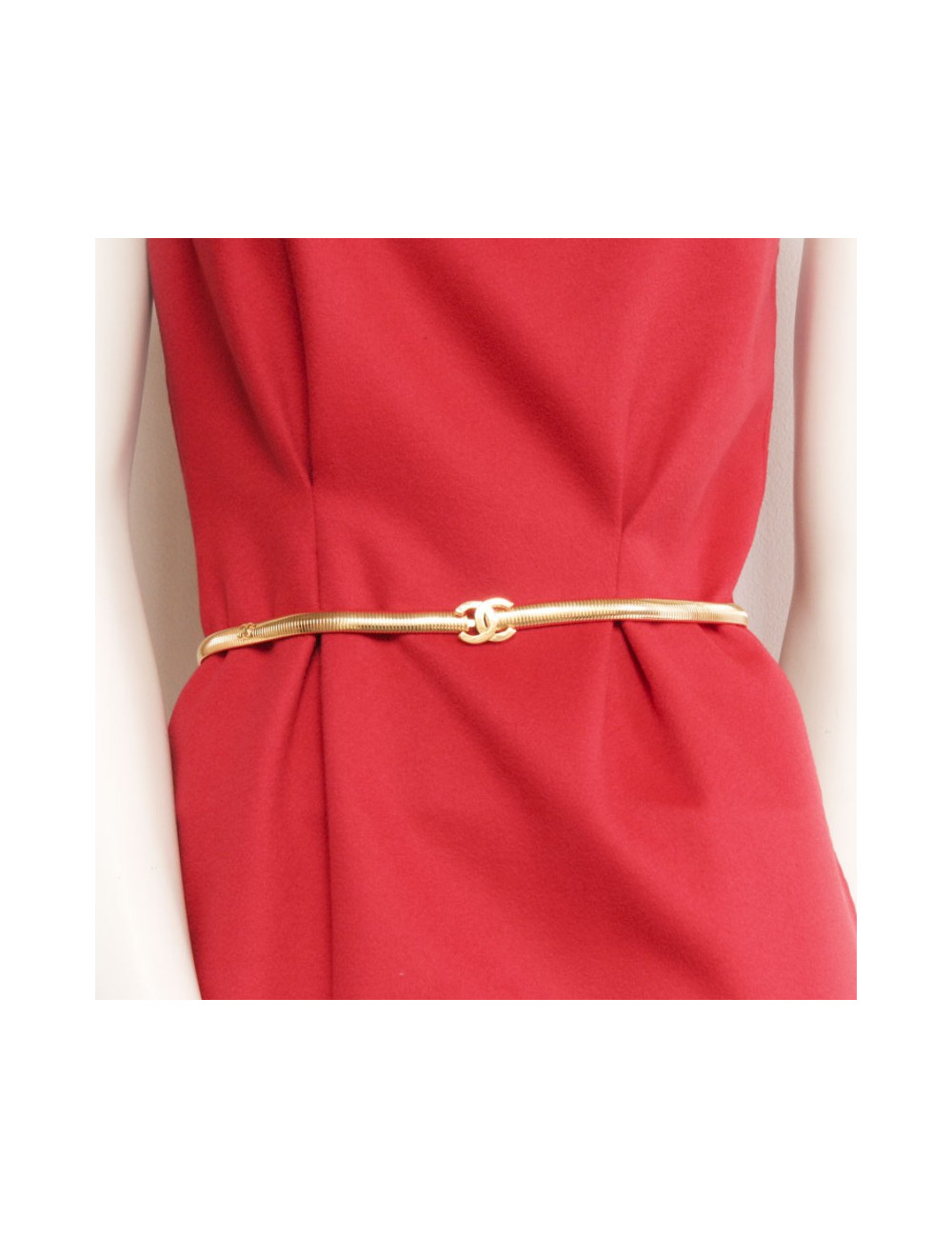 Ceinture T 85 CHANEL serpent doré