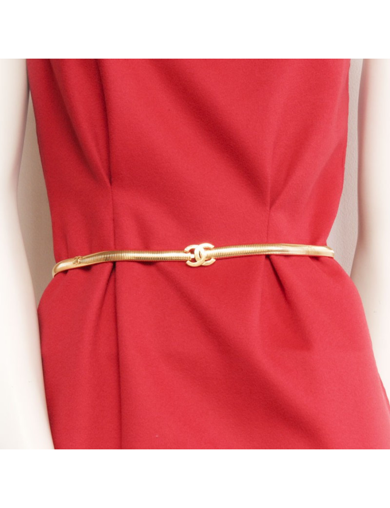 Ceinture T 85 CHANEL serpent doré
