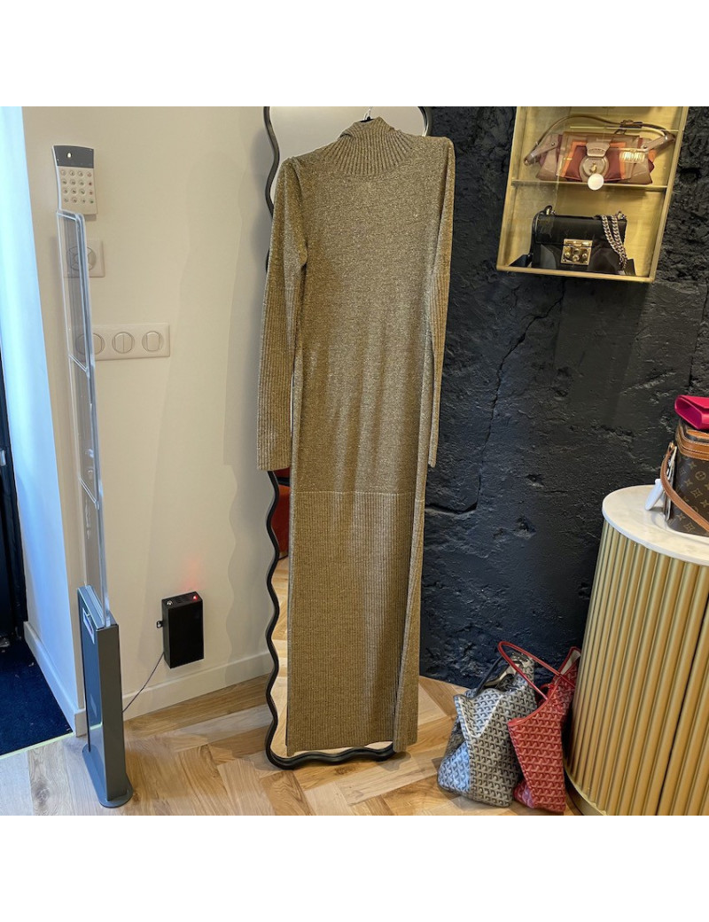 Robe CHANEL longue lurex doré
