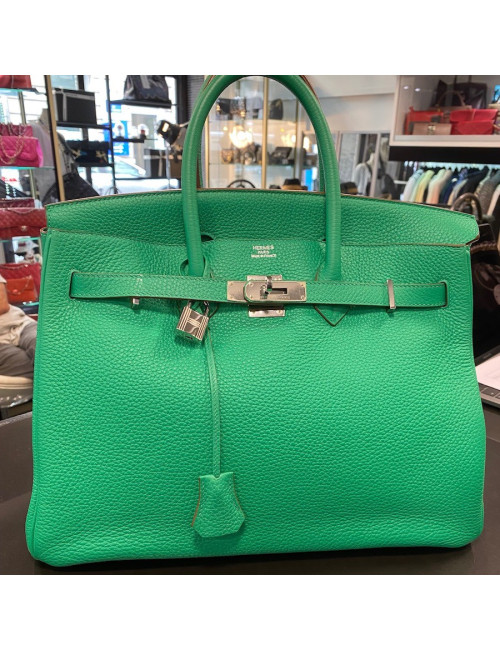 Birkin 35 vert bambou