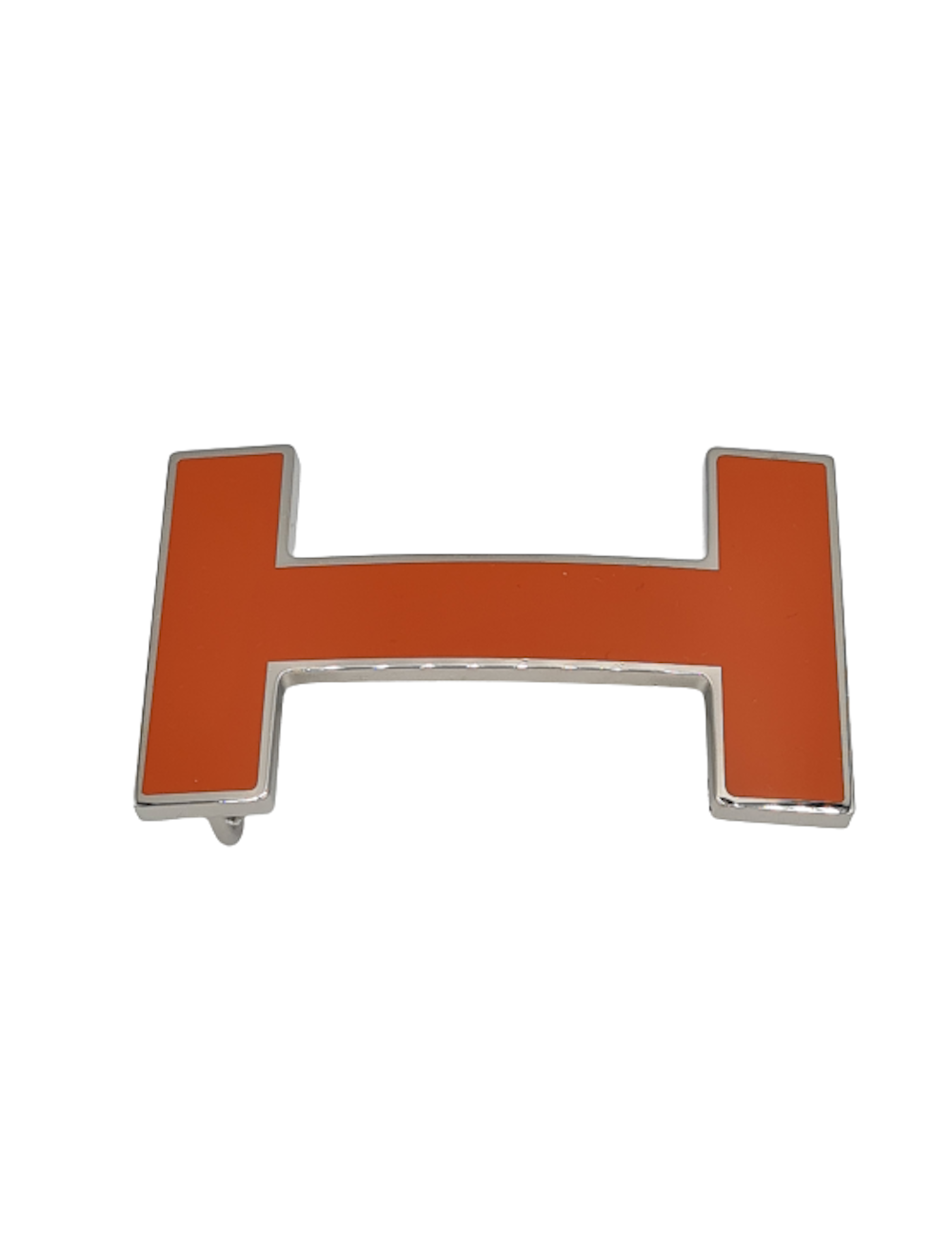 Boucle H émaillée HERMES orange