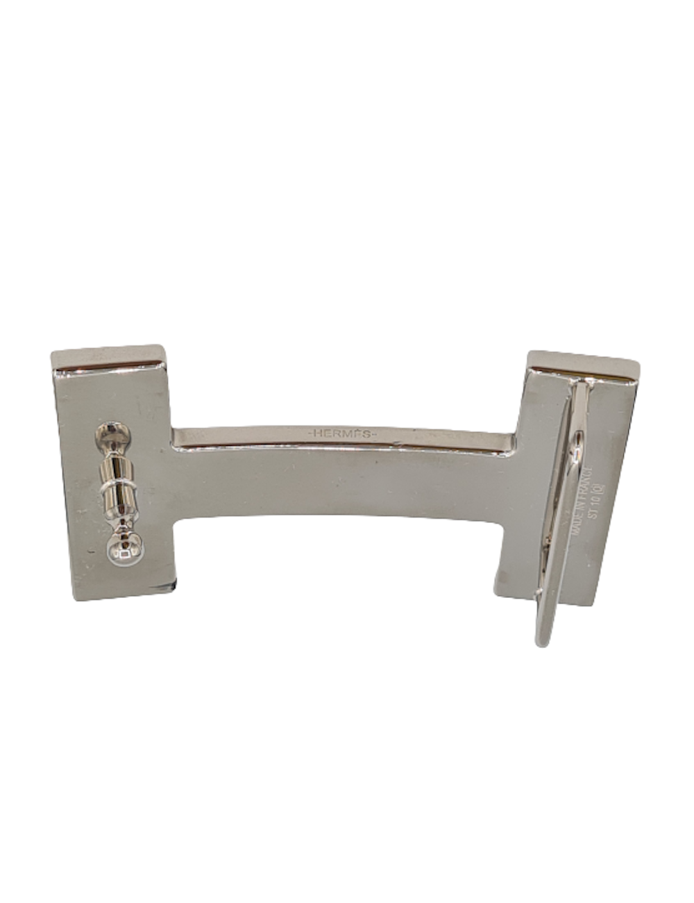 Boucle H émaillée HERMES orange