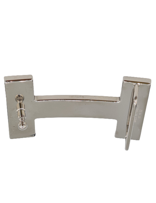 Boucle H émaillée HERMES orange