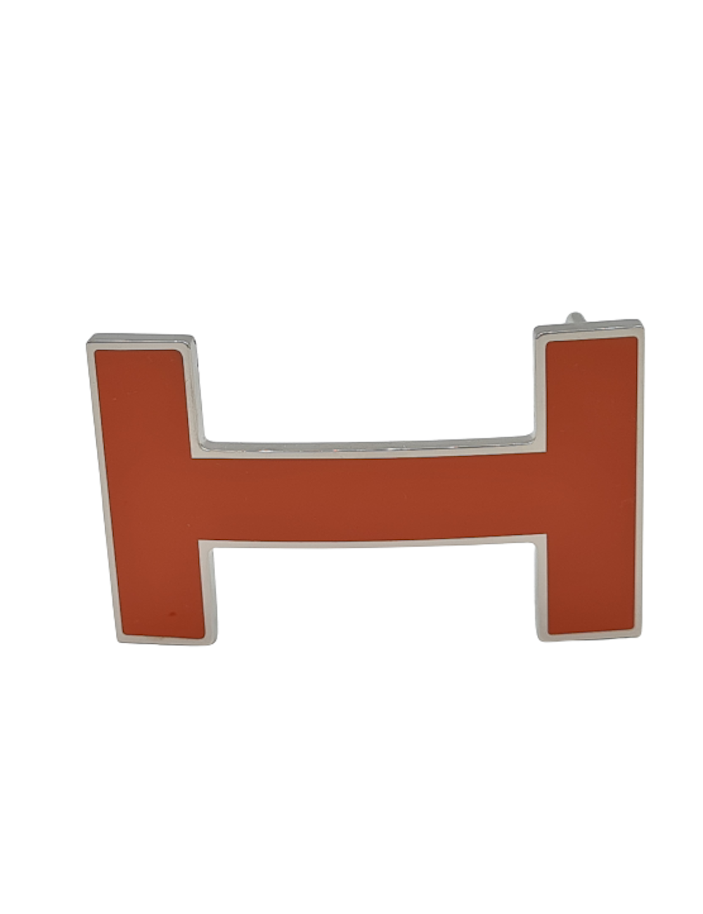 Boucle H émaillée HERMES orange