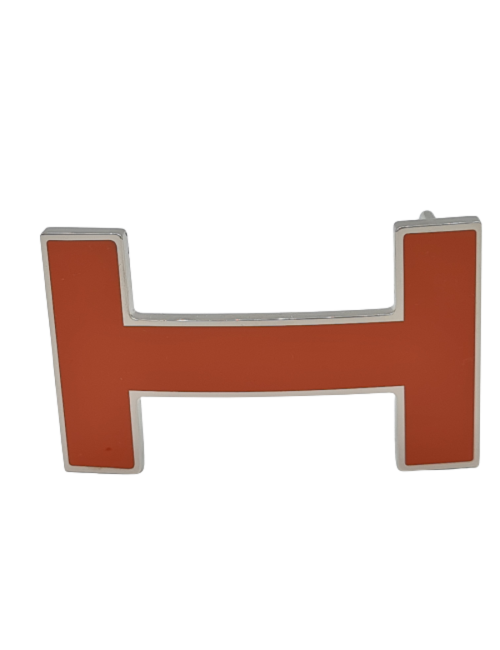 Boucle H émaillée HERMES orange