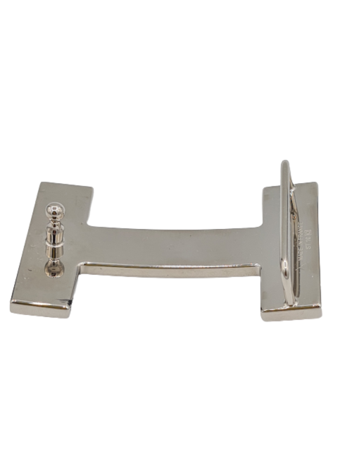 Boucle H émaillée HERMES orange