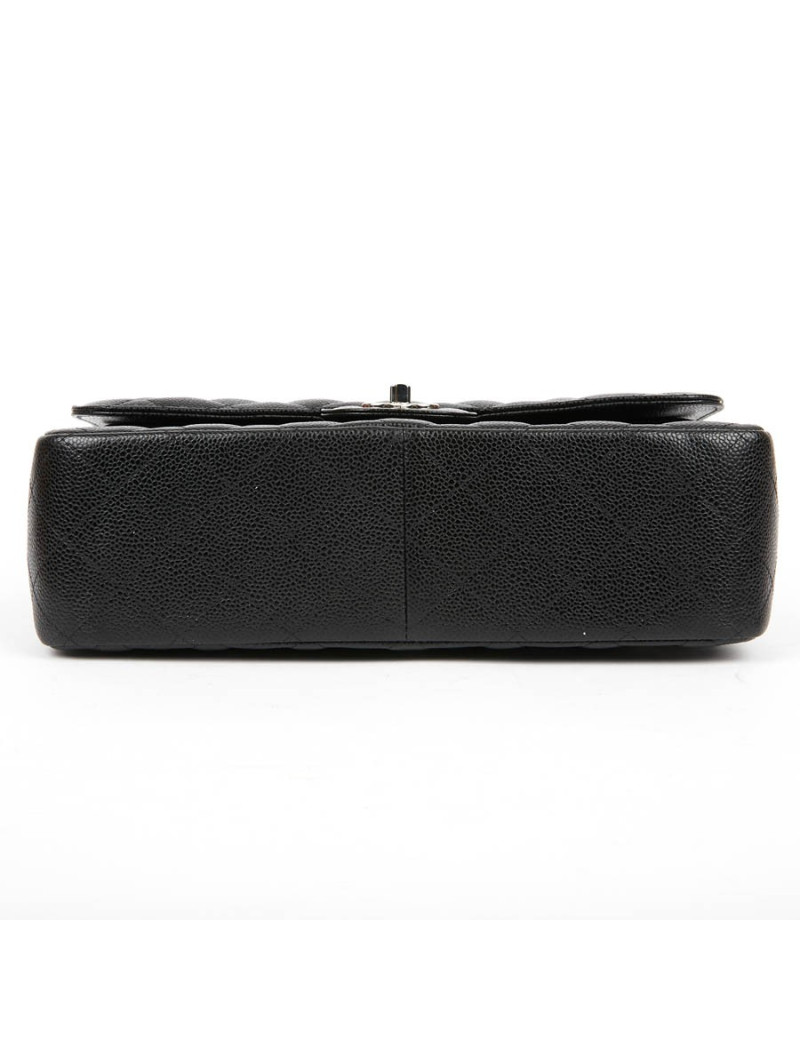 Sac Jumbo CHANEL en cuir grainé noir