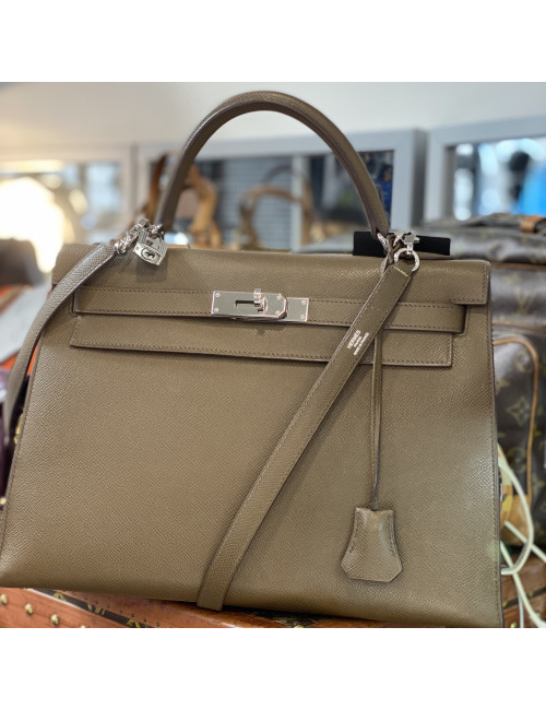 Kelly sellier 32 HERMES bandoulière cuir Epsom