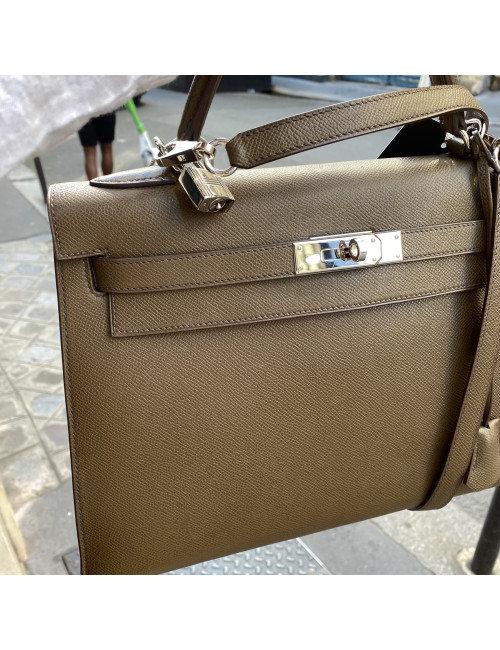 Kelly sellier 32 HERMES bandoulière cuir Epsom