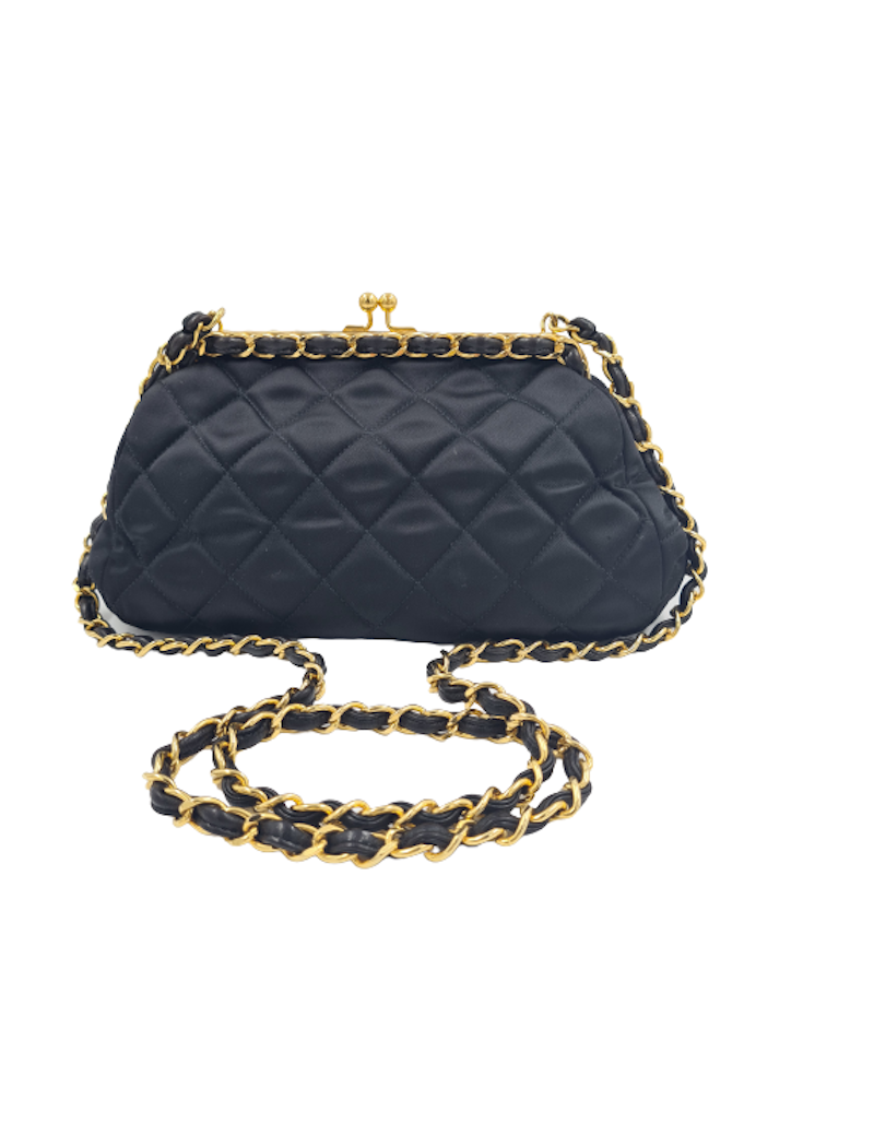 Sac du soir CHANEL satin noir