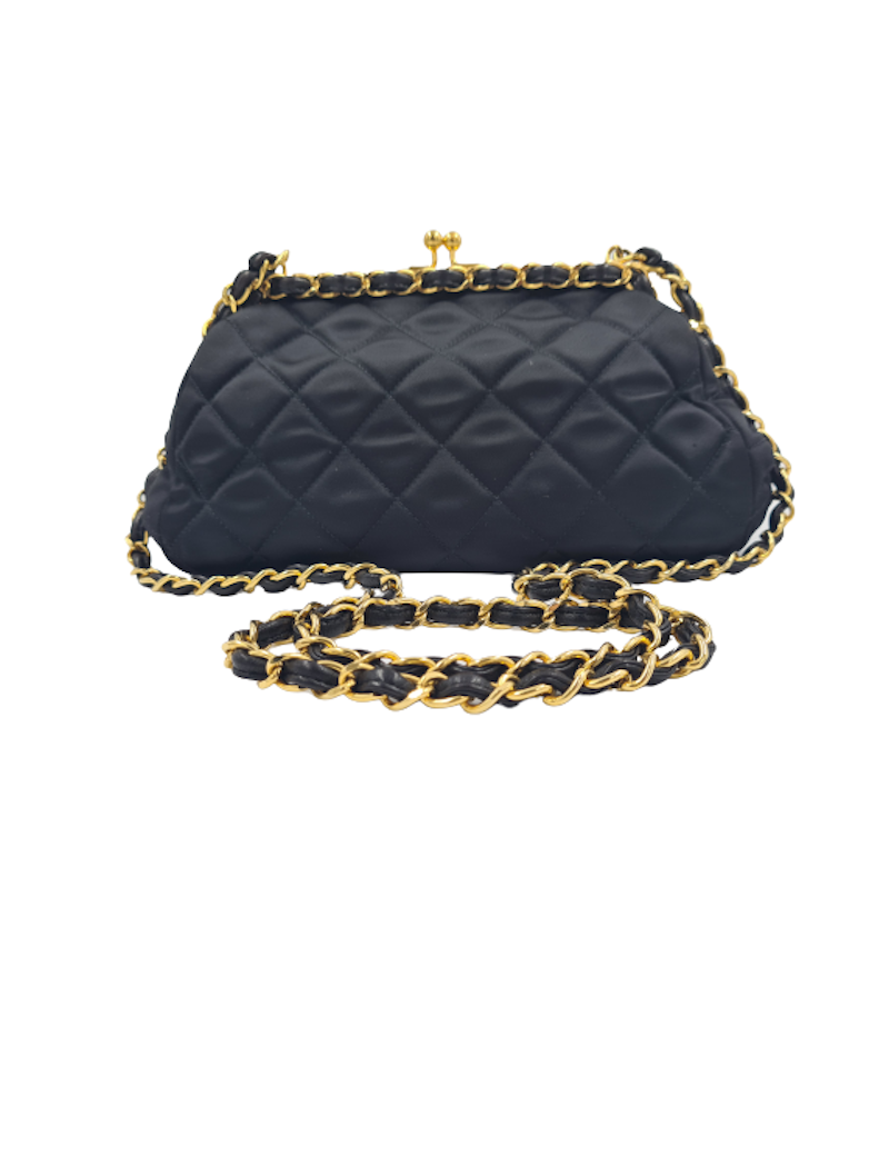 Sac du soir CHANEL satin noir