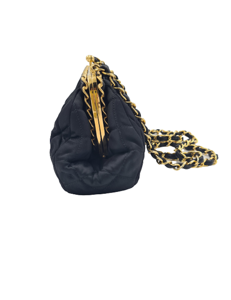 Sac du soir CHANEL satin noir