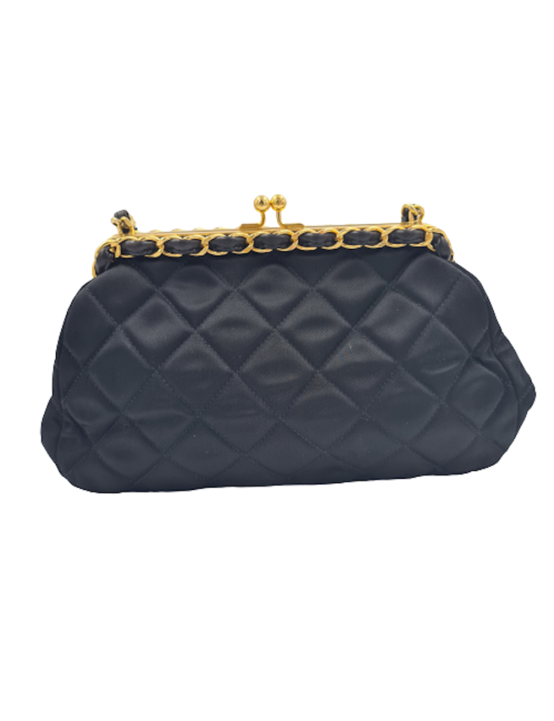 Sac du soir CHANEL satin noir