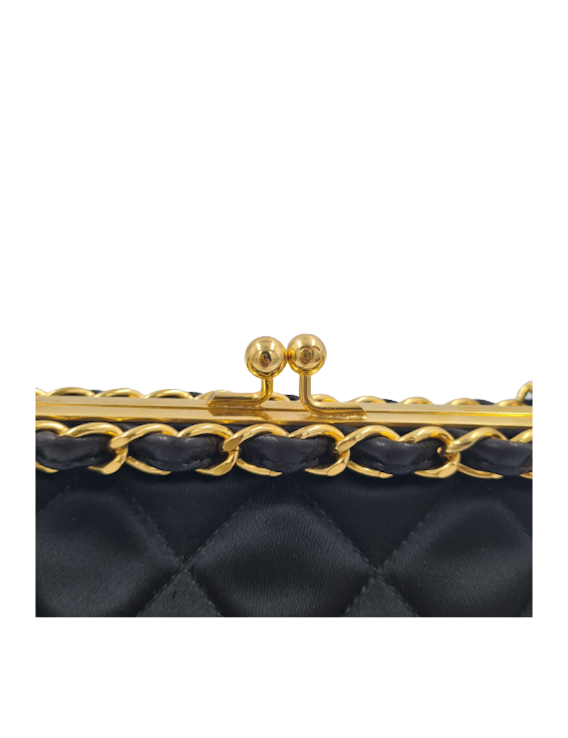 Sac du soir CHANEL satin noir