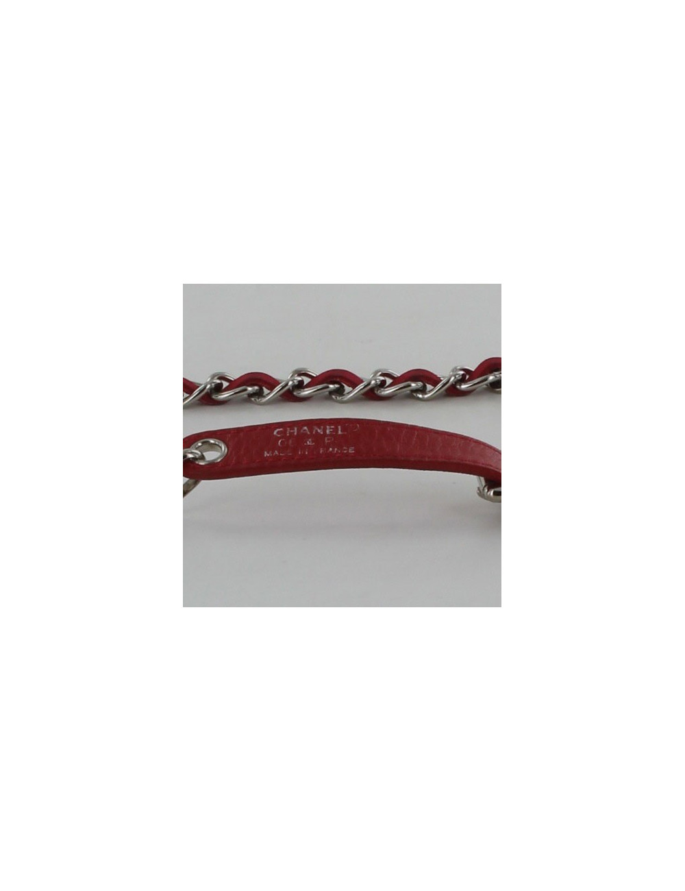ceinture CHANEL chaîne et cuir rouge