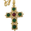 Sautoir croix Marguerite de Valois couture emeurode rubis