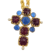 Sautoir croix Marguerite de Valois couture rubis saphir