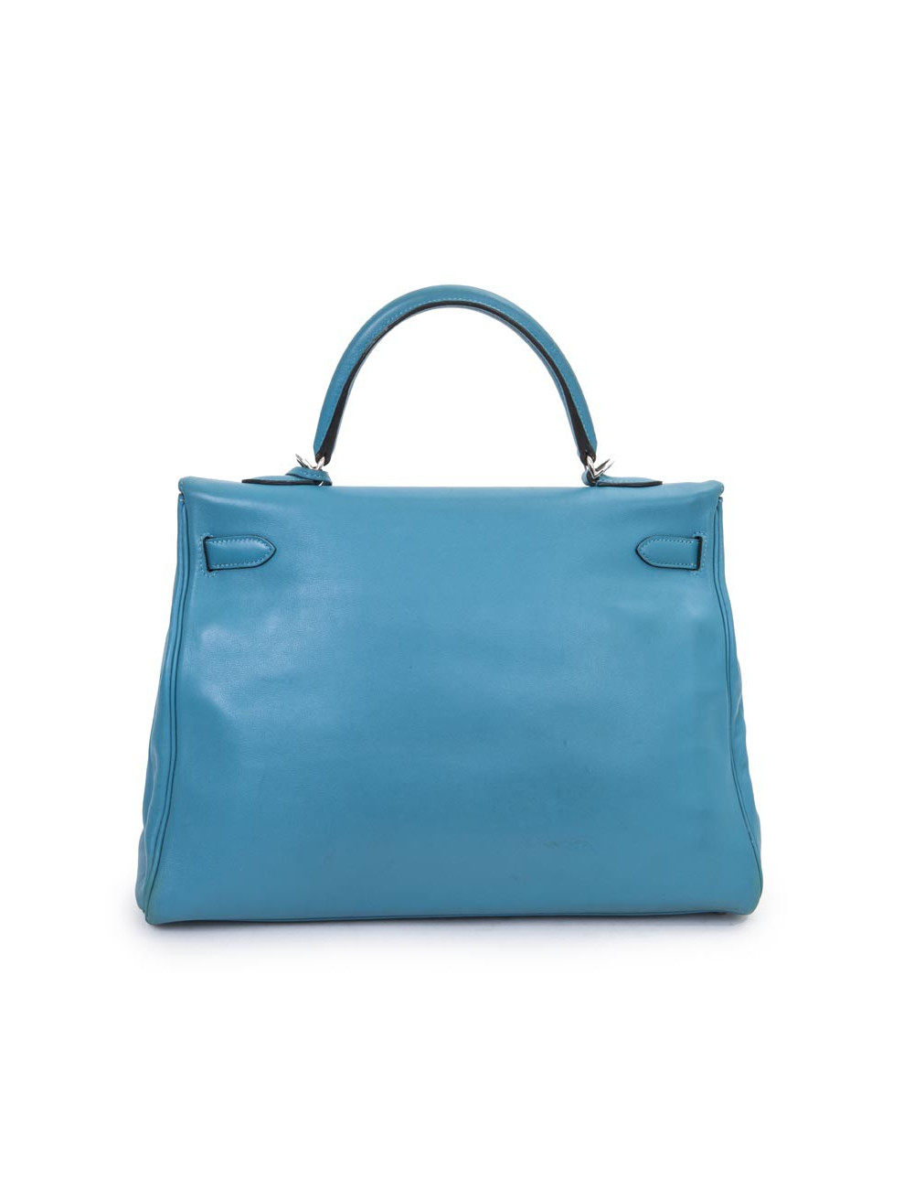Sac HERMES Kelly II 35 en cuir de veau swift bleu izmir avec bandoulière
