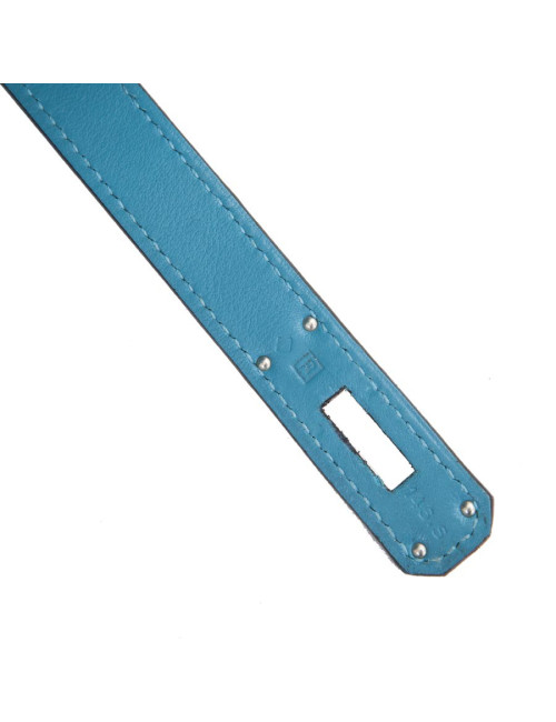 Sac HERMES Kelly II 35 en cuir de veau swift bleu izmir avec bandoulière