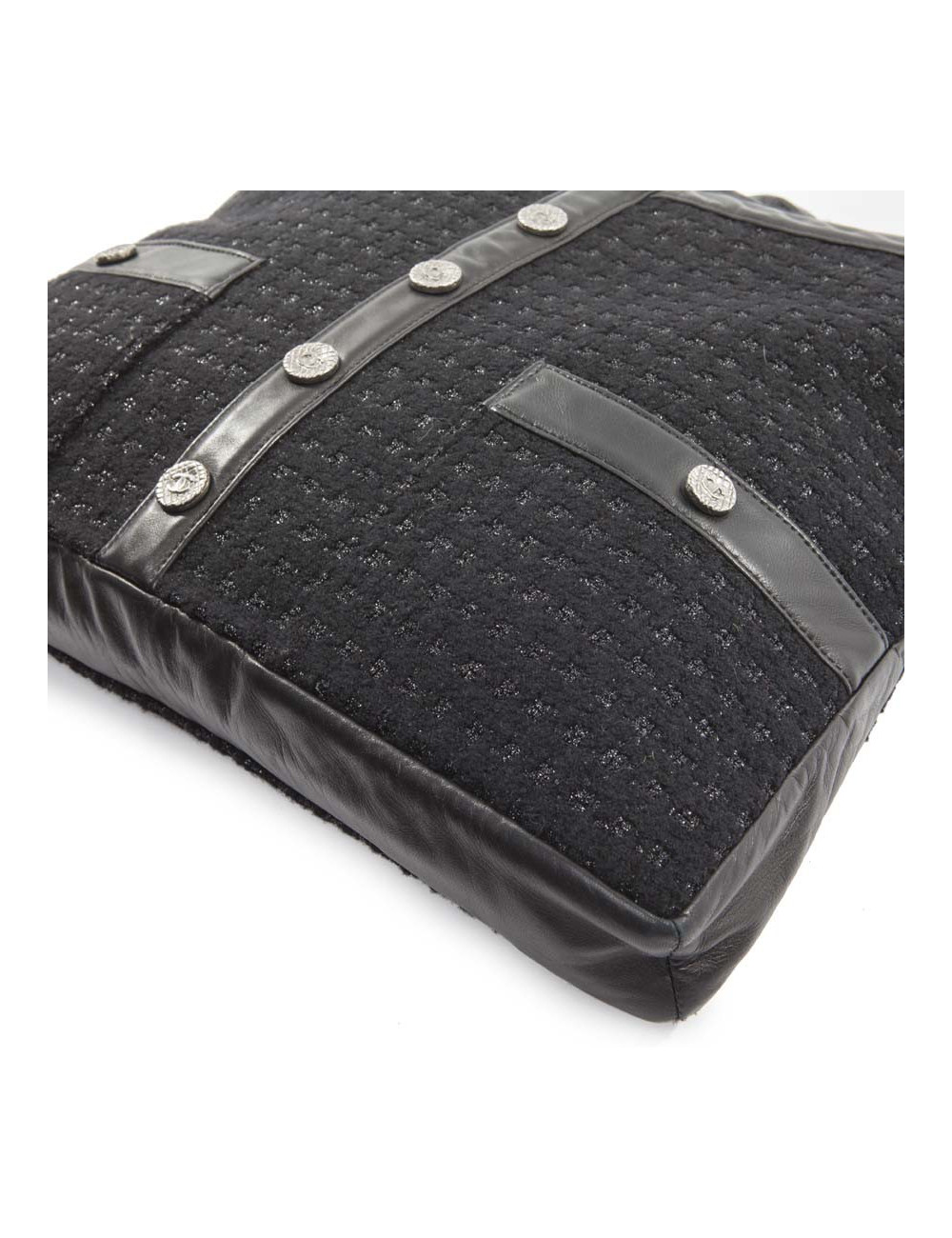 Sac CHANEL Girl en tweed noir et brillants 