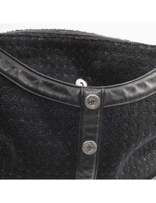 Sac CHANEL Girl en tweed noir et brillants 