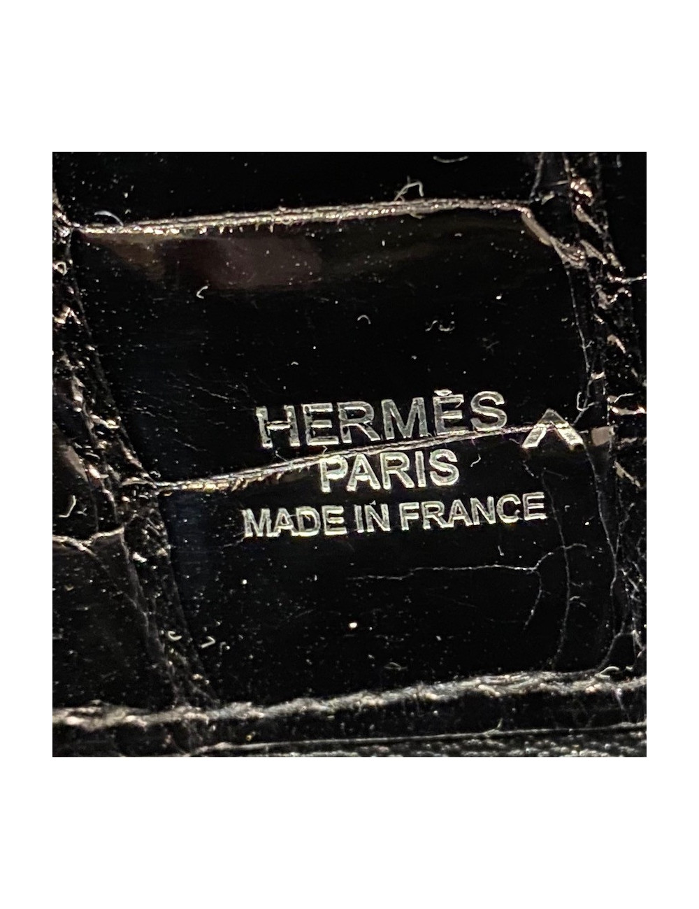 HERMES Kelly cut black Porosus crocodile