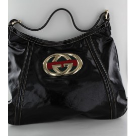 GUCCI bag in black painted canvas