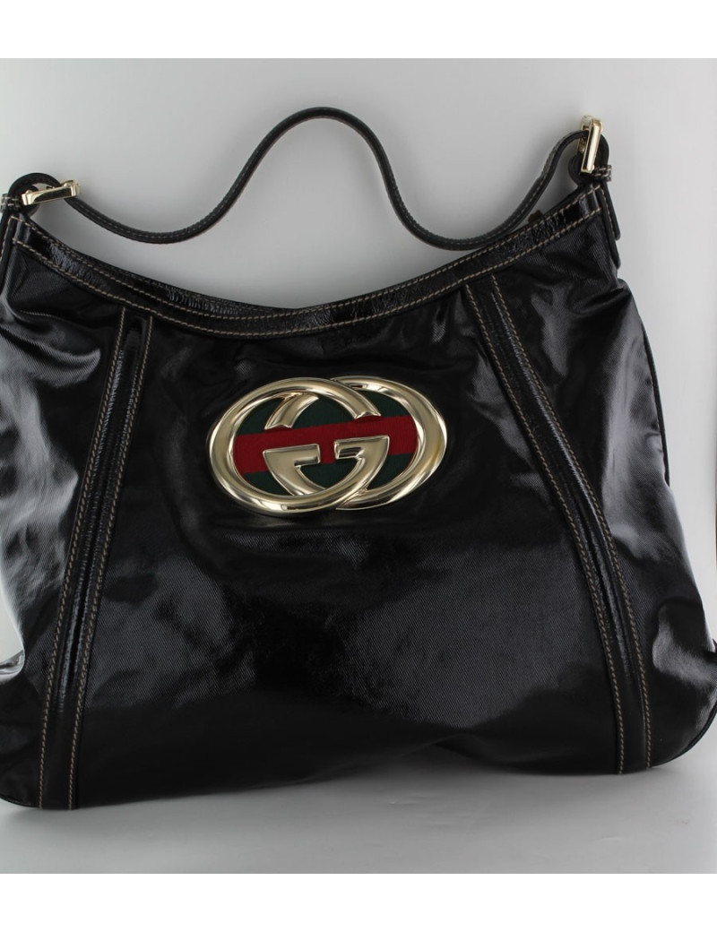 sac GUCCI en vernis noir