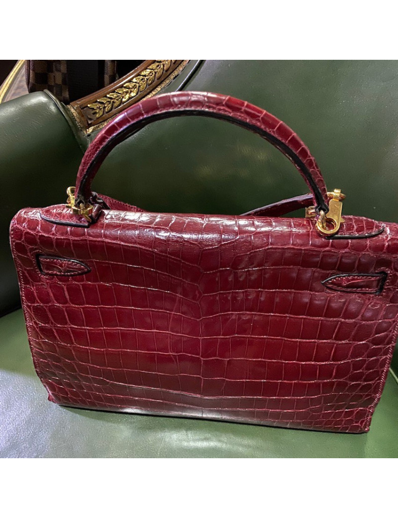 Kelly 32 HERMES crocodile rouge H