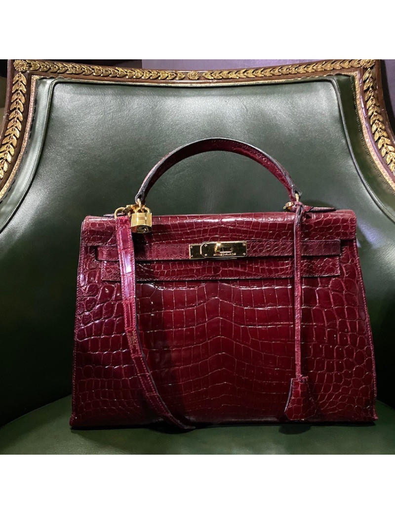 Kelly 32 HERMES crocodile rouge H