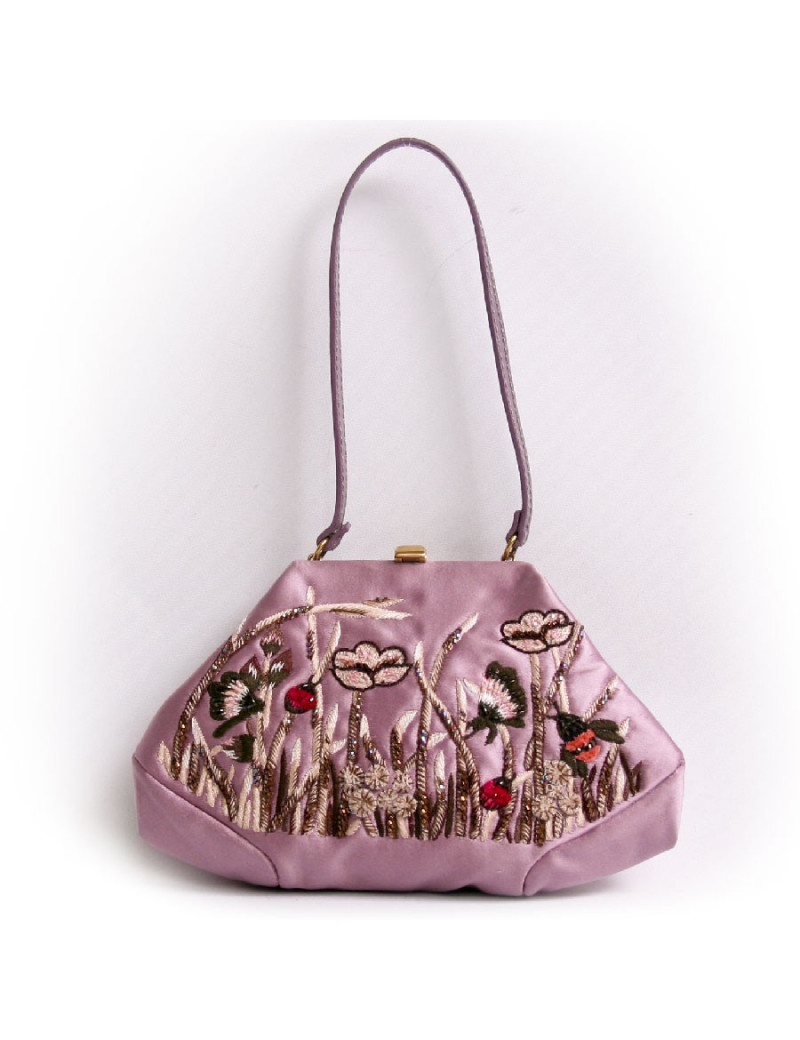 Mini sac du soir VALENTINO brodé violet