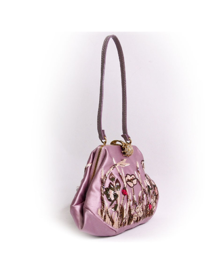 Mini sac du soir VALENTINO brodé violet